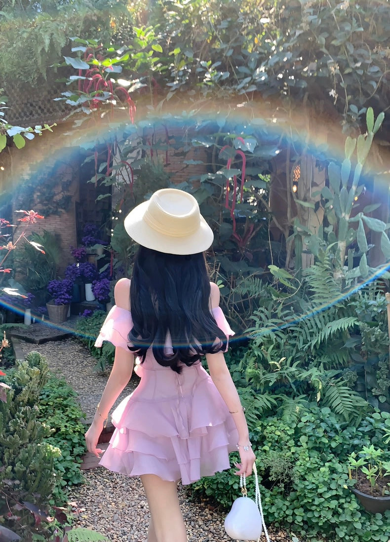 天鹅日常 花式一字肩清纯连衣裙 Swan Daily – Fancy Off-Shoulder Innocent Dress