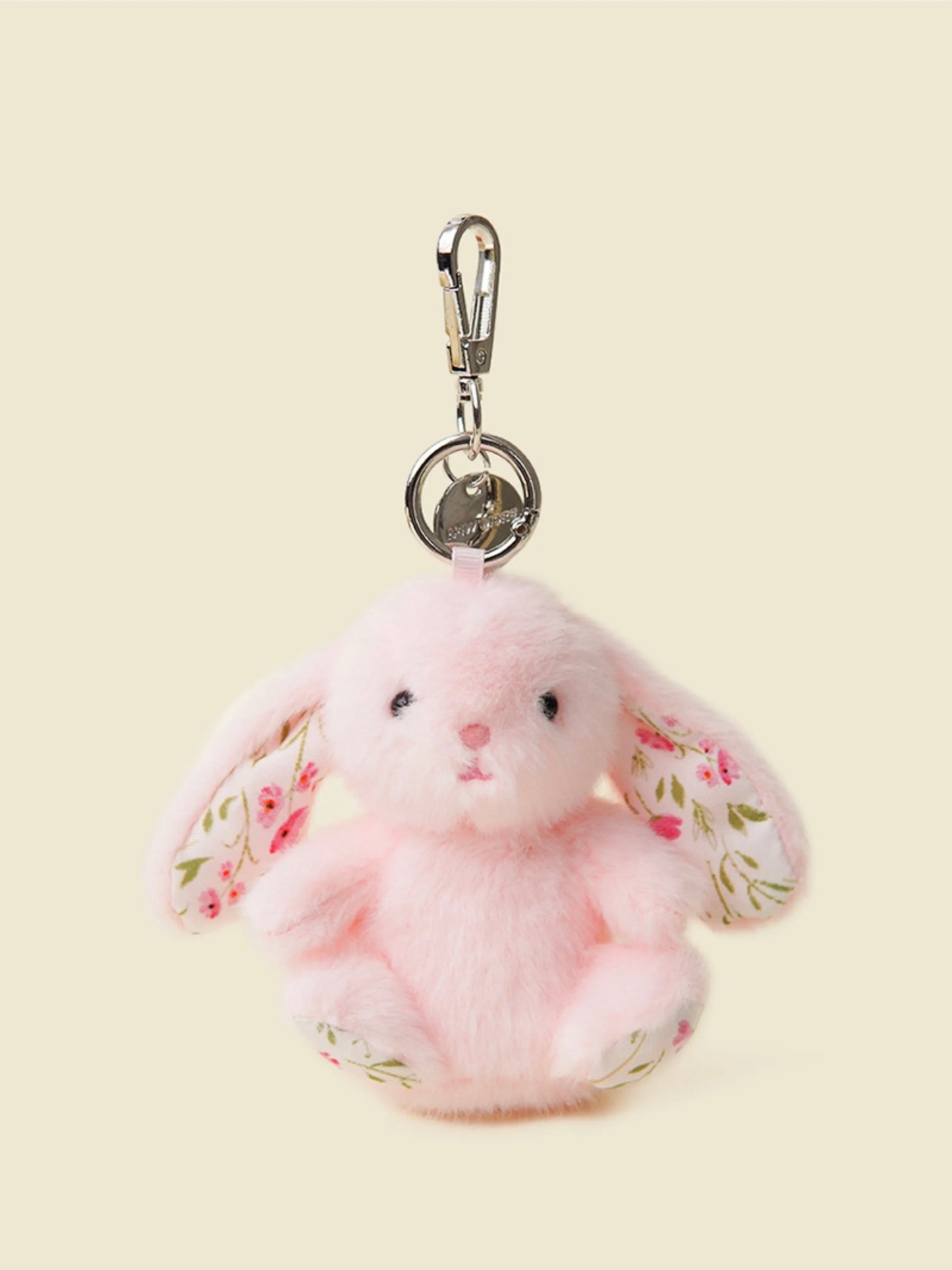 Soft-Touch Rabbit Bag Charm - White