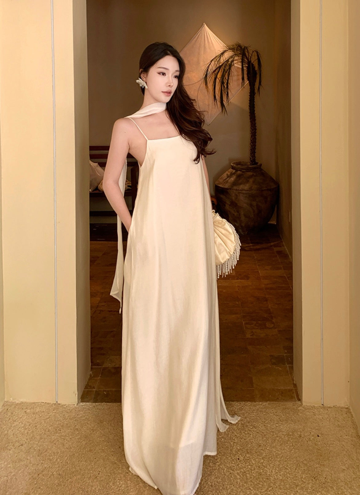 轻纱流光 飘带气质吊带仙女连衣裙 Sheer Flow Ribbon Strap Fairy Dress