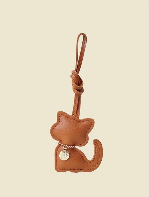 Cat Motif Bag Charm - Blue