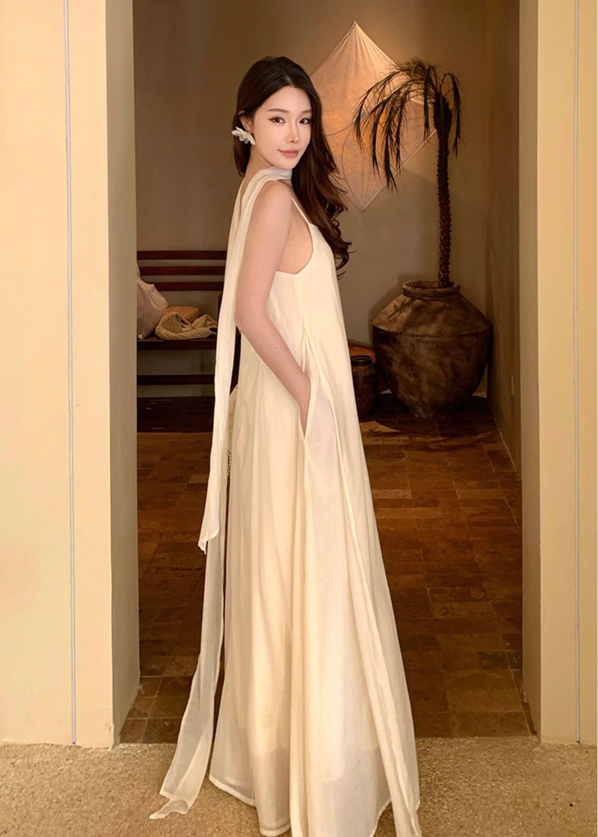 轻纱流光 飘带气质吊带仙女连衣裙 Sheer Flow Ribbon Strap Fairy Dress