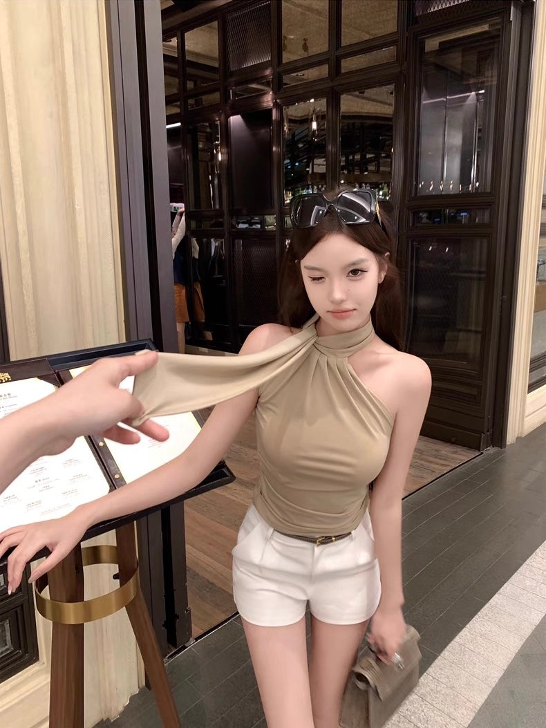 精致名媛 挂脖弹性性感上衣 Elegant Socialite - Halter Neck Stretchy Sexy Top