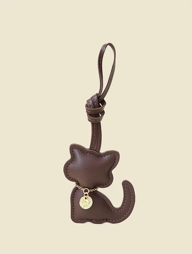 Cat Motif Bag Charm - Blue