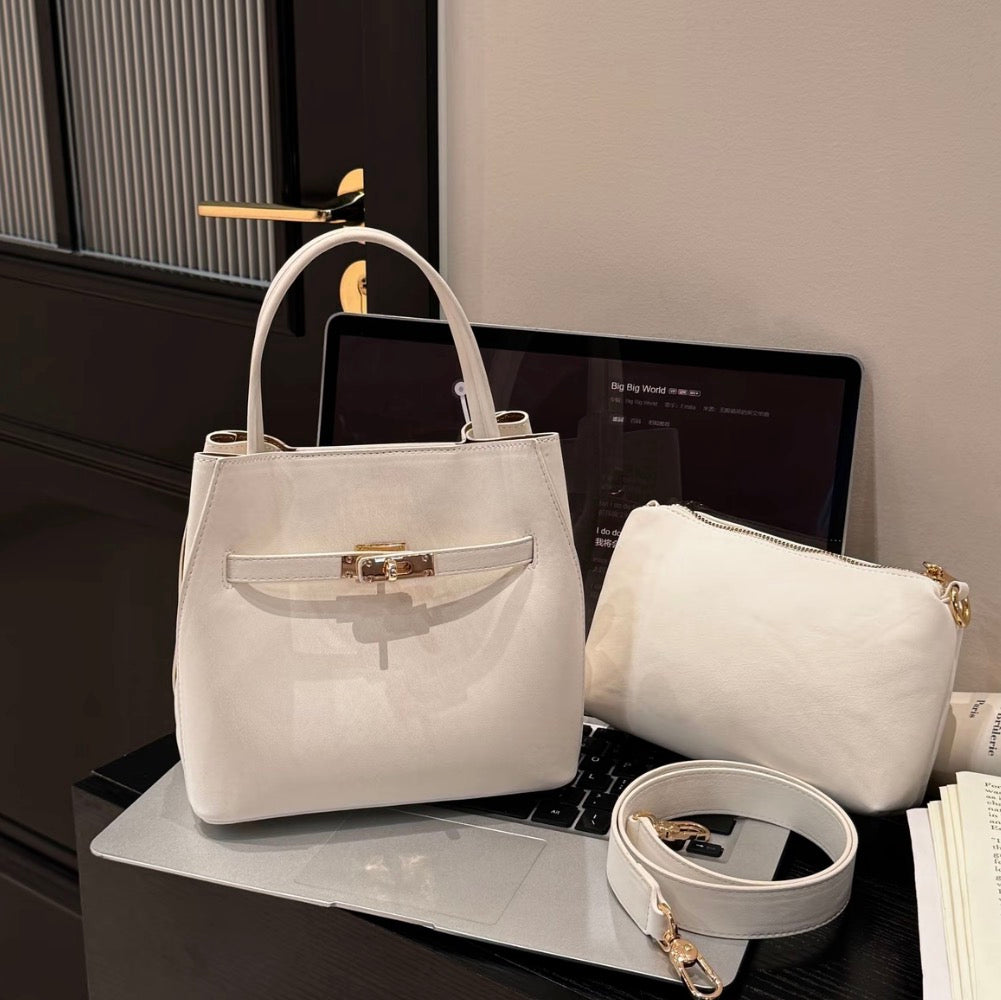 Smooth Design Keilly Structured Pebbled  Top Handle Bag - PU