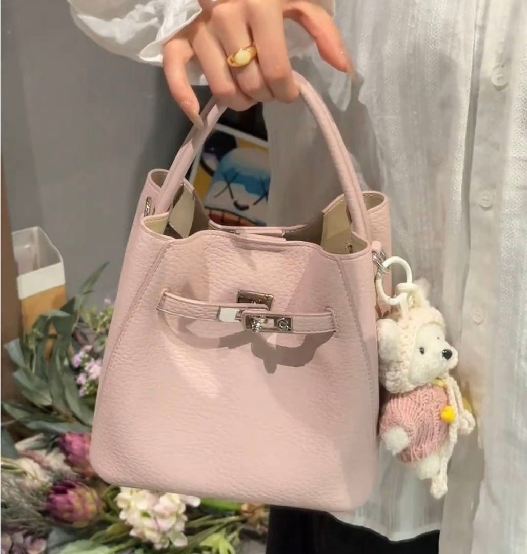 马卡龙牛皮凯丽水桶包 Pastel Keilly Structured Pebbled Cowhide Top Handle Bag