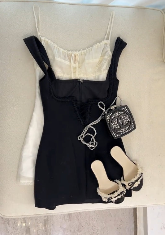 栗子甜心 法式甜心两件式连衣裙 Chestnut Sweetheart – French-Style Two-Piece Sweetheart Dress