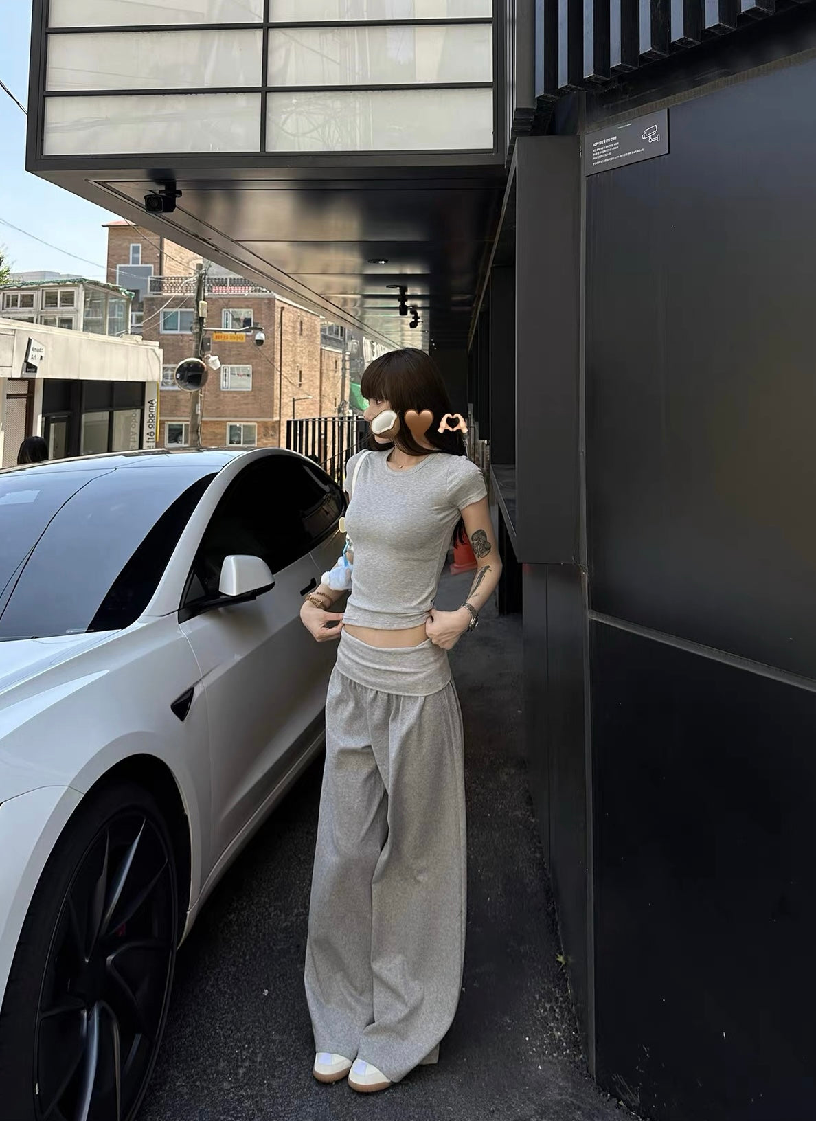 简白日常 纯色圆领短袖T恤+休闲裤套装 Clean Minimal Solid Crew Neck Tee & Casual Pants Set
