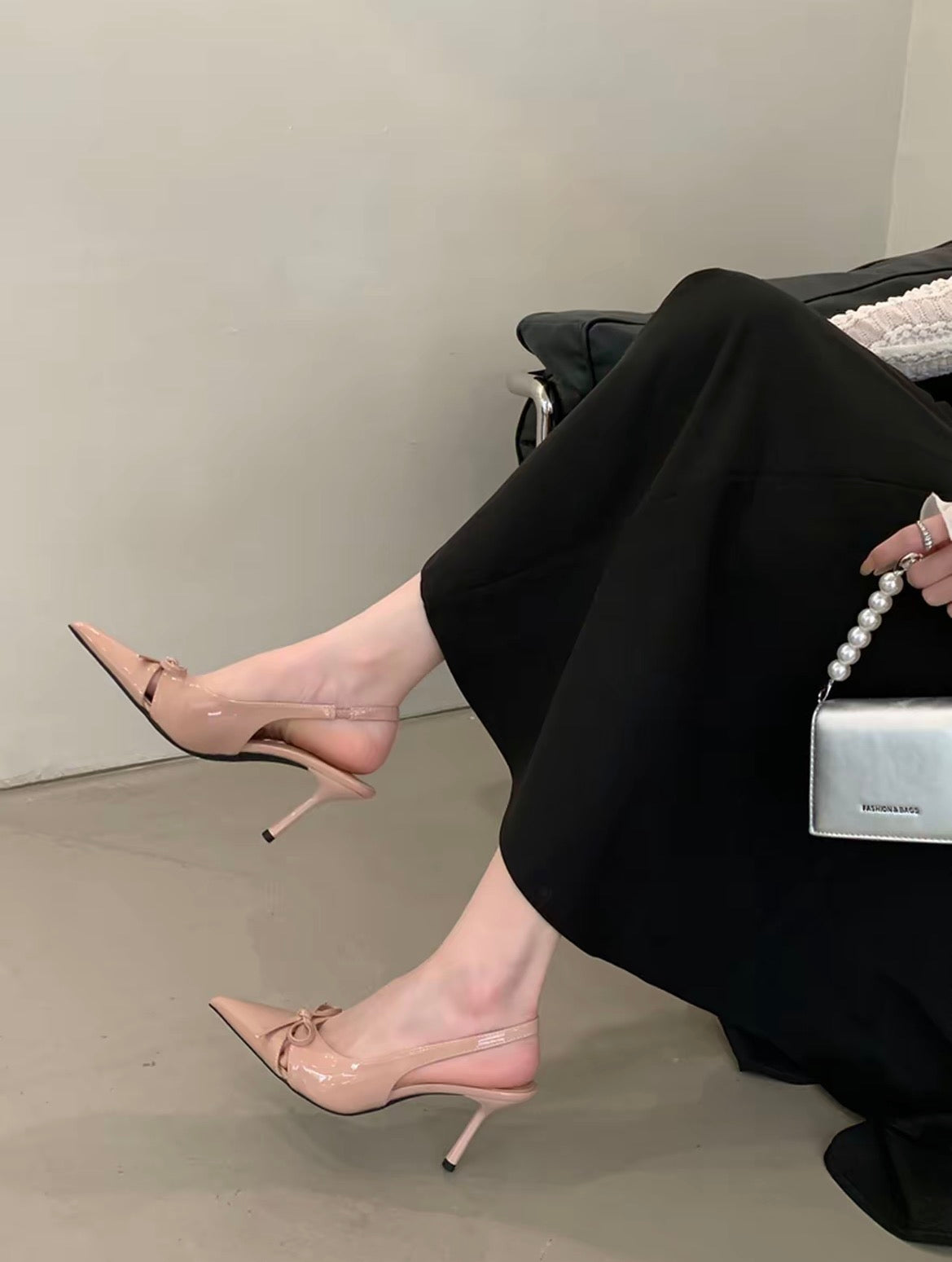 Bella Bow Slingbacks Pointed-toe Heels