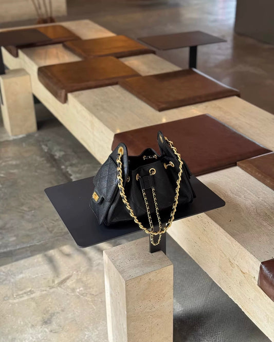 Daphny Quilted Caviar Leather Tote Bag