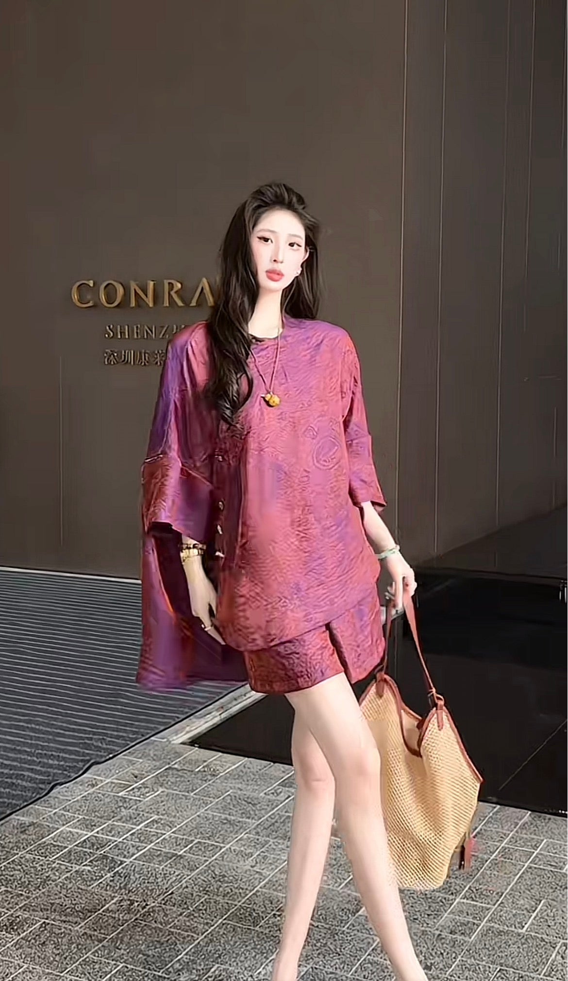 紫铜鎏金 新中式人丝浮光锦提花套装 Purple Bronze · New Chinese-Style Rayon Luminous Brocade Jacquard Set