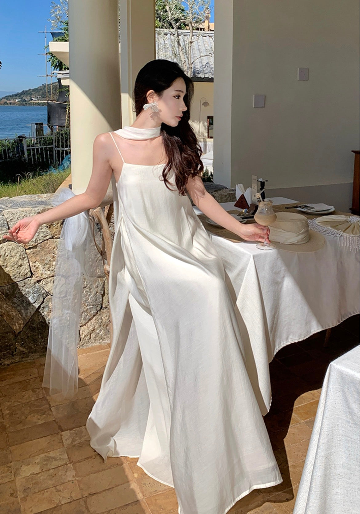 轻纱流光 飘带气质吊带仙女连衣裙 Sheer Flow Ribbon Strap Fairy Dress