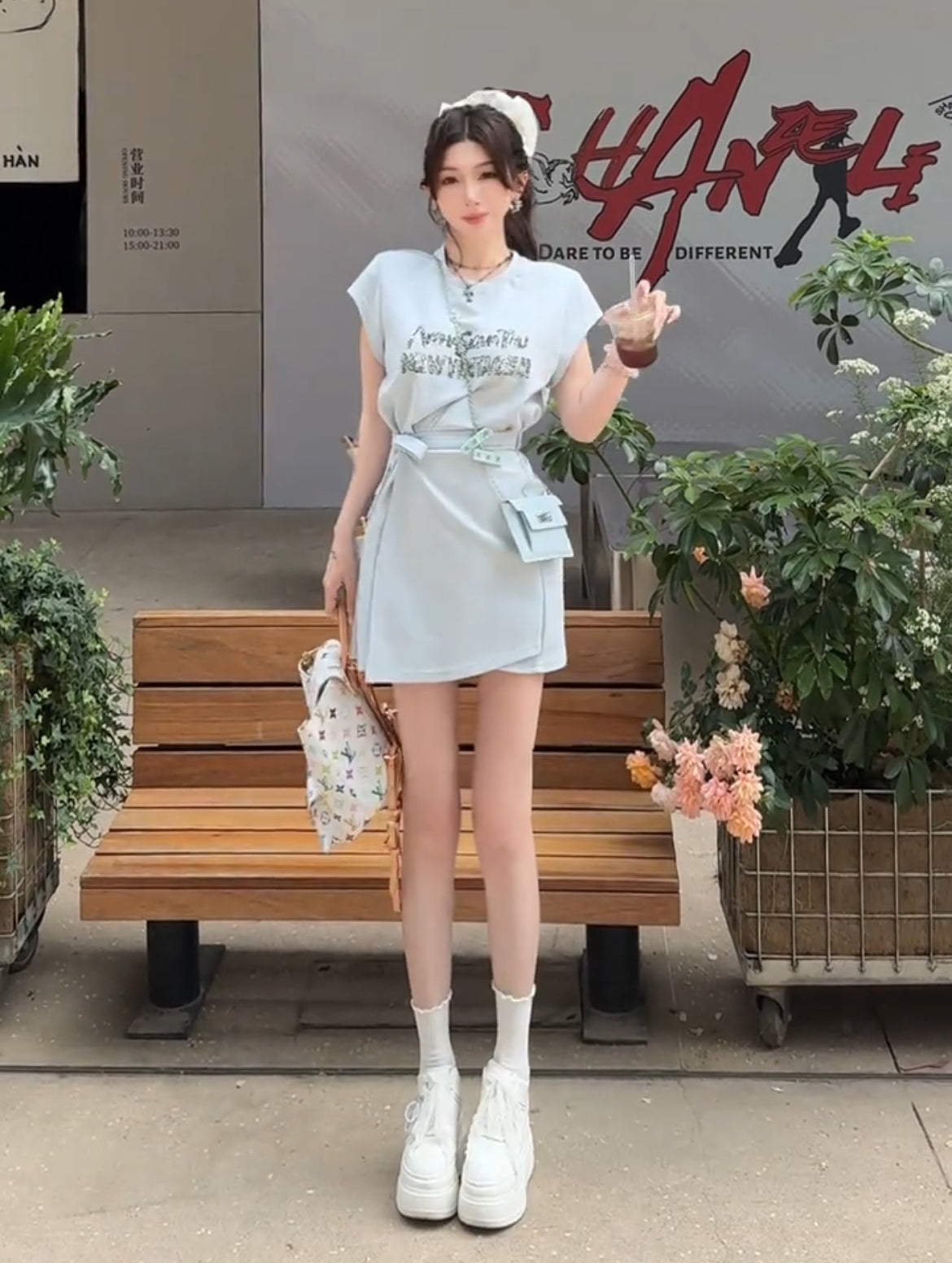 星闪连衣裙 不规则系带连衣裙 Sparkling Starry Asymmetrical Tie Dress