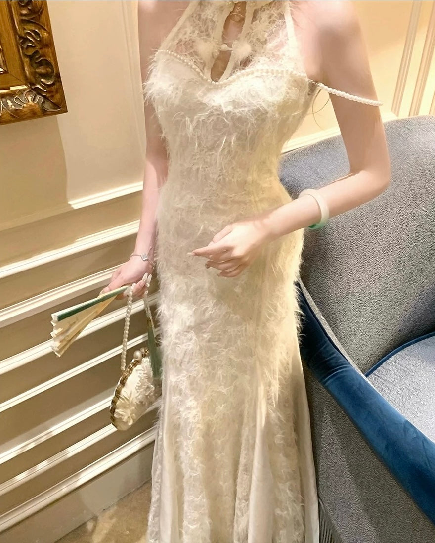 古梦琉璃 Ancient Reverie · Tailored Halter Qipao Dress