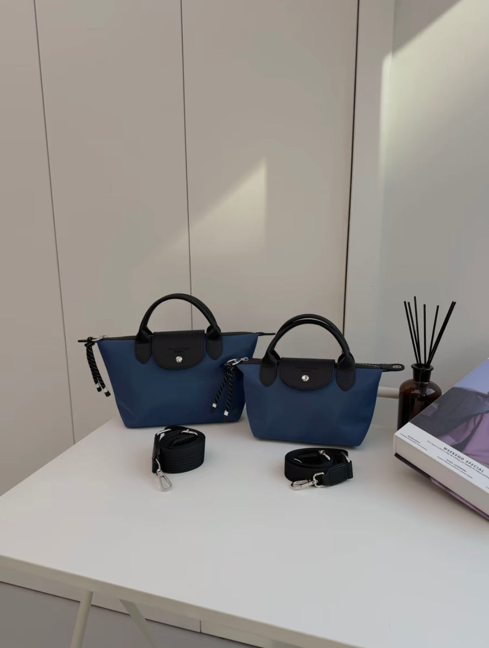 The Aria Dumpling Satchel Mixed Nylon & Leather Tote