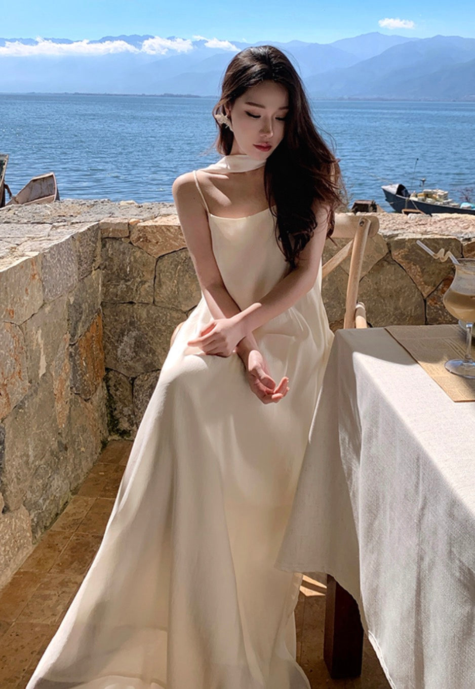 轻纱流光 飘带气质吊带仙女连衣裙 Sheer Flow Ribbon Strap Fairy Dress