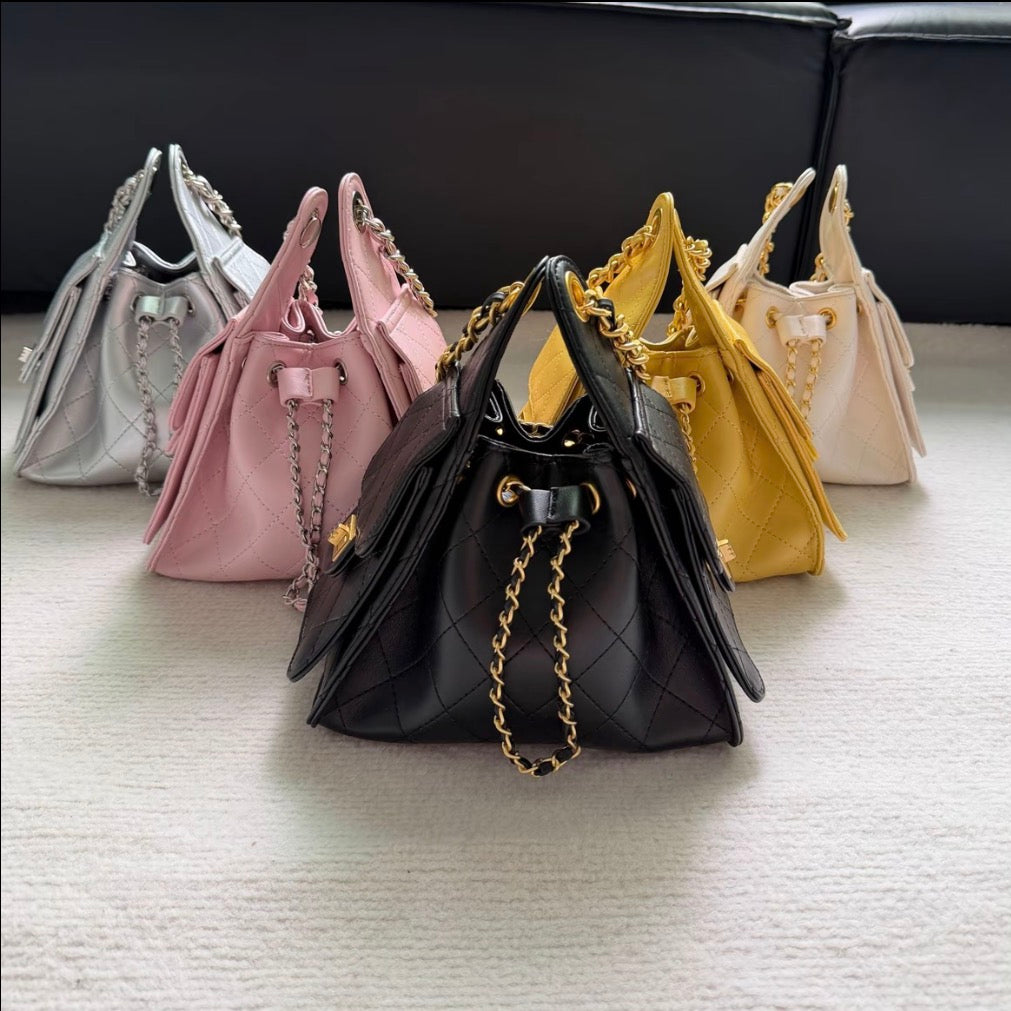 Daphny Quilted Caviar Leather Tote Bag