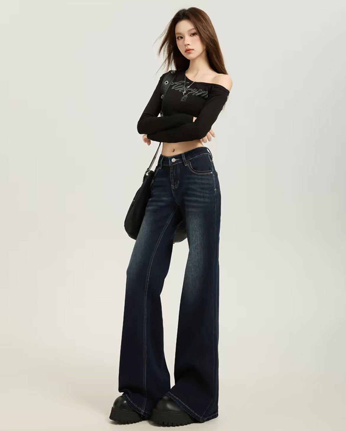 蓝调年代 美式浅蓝微喇牛仔裤 Blue Era American Loght Blue Flared Jeans