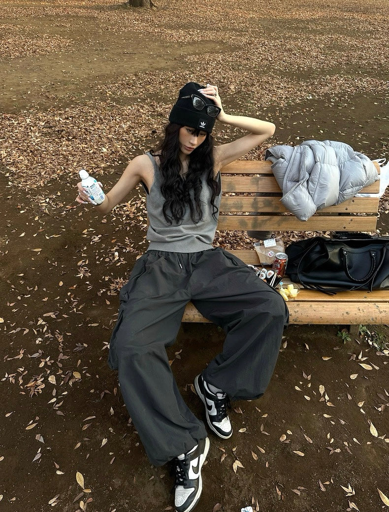 反转魅力 灰色露背针织上衣 Reverse Charm · Grey Backless Knit Top