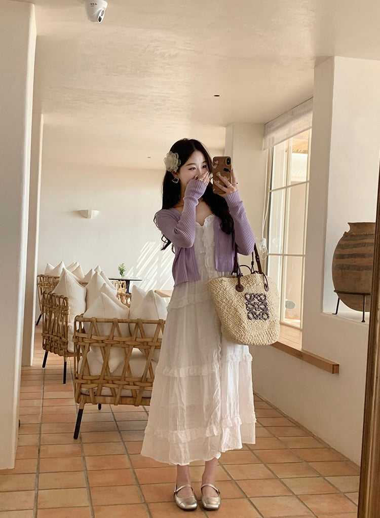 香香软软 薄款防晒短款针织开衫 Soft and Cozy – Lightweight Short Knit Cardigan with Sun Protection