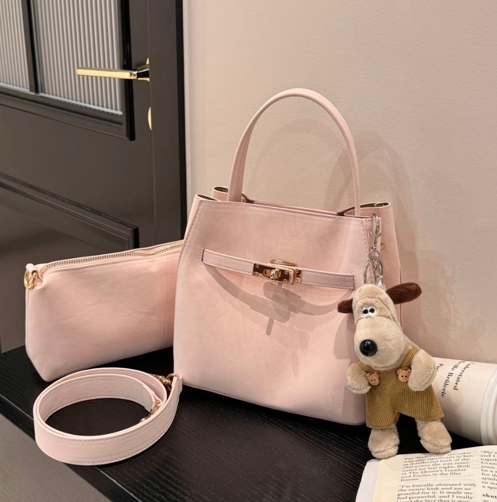 Smooth Design Keilly Structured Pebbled  Top Handle Bag - PU