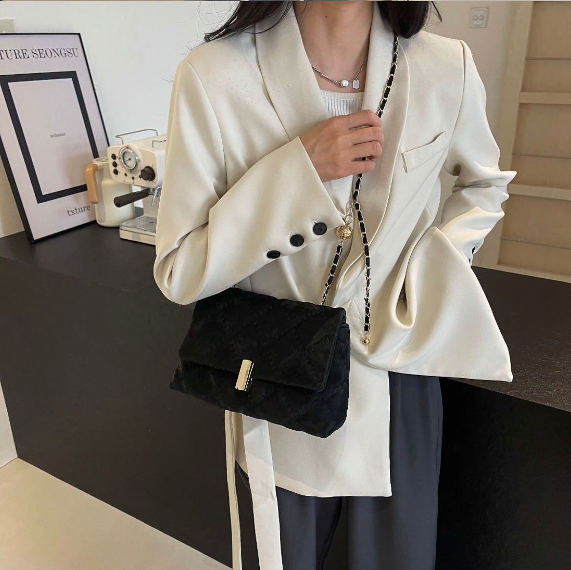 Miro Seoul Bar-Clasp Shoulder & Crossbody Bag