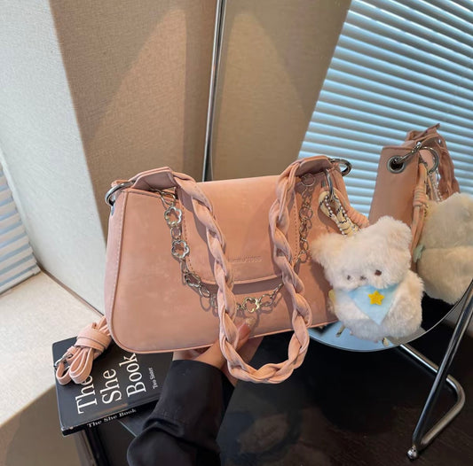 Korean-Style Minimalist Chic Small Square Shoulder Bag