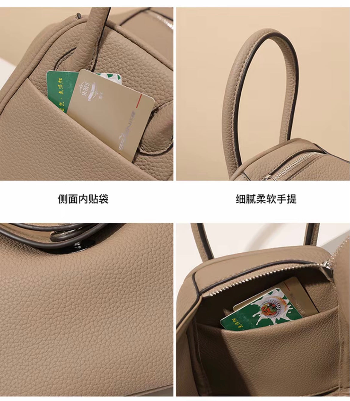 LINDI VERA Women’s Genuine Leather Doctor Bag Large-Capacity Pillow Shoulder Handbag