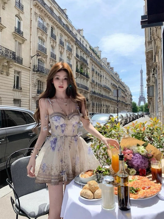 生日小礼裙 法式甜美高级感收腰连衣裙 Birthday Mini Dress – French Sweet Style, Elegant Cinched-Waist Design