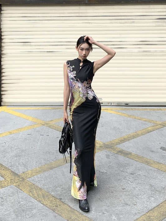 叛逆美人 新中式前后两穿撞色旗袍 Rebel Beauty New Chinese-Style Reversible Color-Contrast Qipao