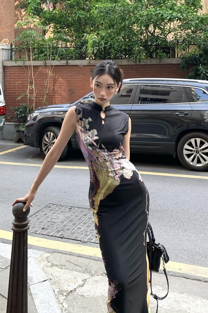 叛逆美人 新中式前后两穿撞色旗袍 Rebel Beauty New Chinese-Style Reversible Color-Contrast Qipao