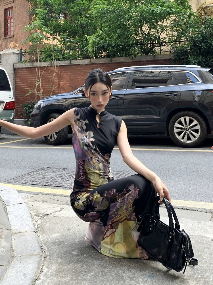 叛逆美人 新中式前后两穿撞色旗袍 Rebel Beauty New Chinese-Style Reversible Color-Contrast Qipao