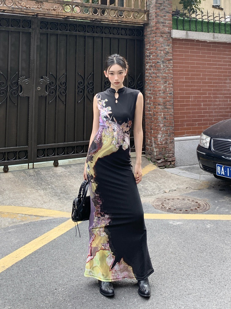 叛逆美人 新中式前后两穿撞色旗袍 Rebel Beauty New Chinese-Style Reversible Color-Contrast Qipao