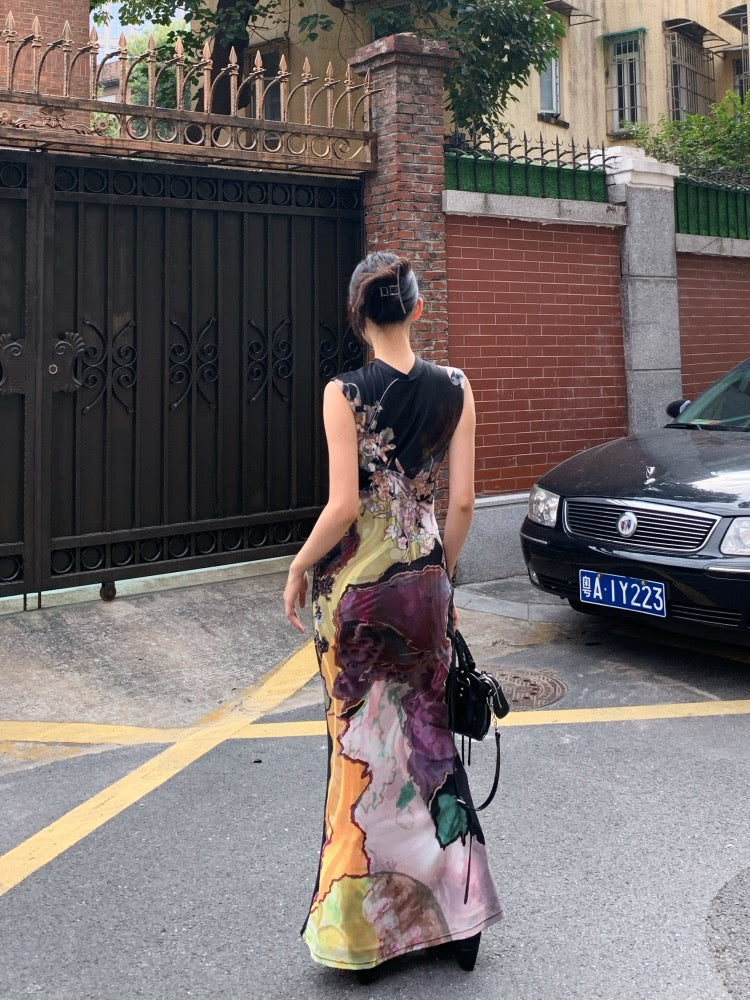 叛逆美人 新中式前后两穿撞色旗袍 Rebel Beauty New Chinese-Style Reversible Color-Contrast Qipao