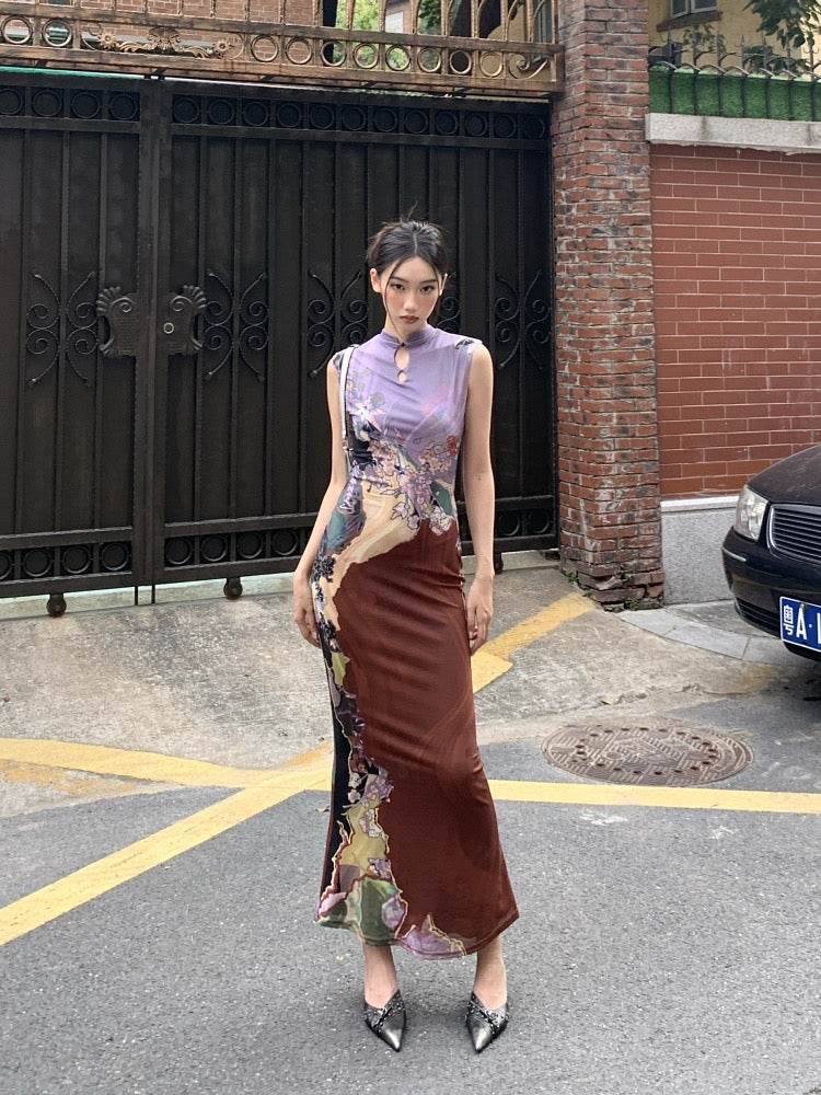 叛逆美人 新中式前后两穿撞色旗袍 Rebel Beauty New Chinese-Style Reversible Color-Contrast Qipao