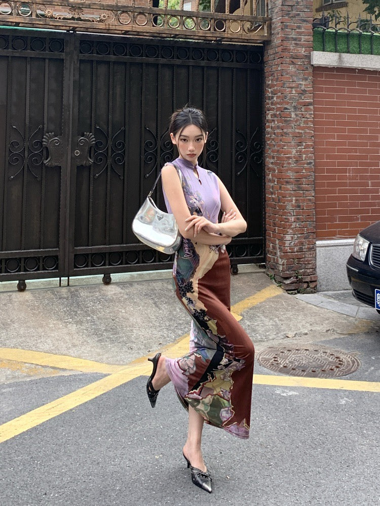 叛逆美人 新中式前后两穿撞色旗袍 Rebel Beauty New Chinese-Style Reversible Color-Contrast Qipao