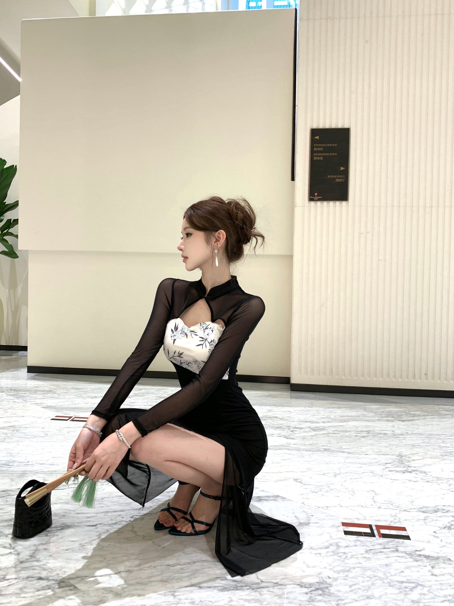 现代九罗 气质修身改良新中式旗袍连衣裙 Modern Jiuluo Elegant Slim-Fit Modified New Chinese Qipao Dress