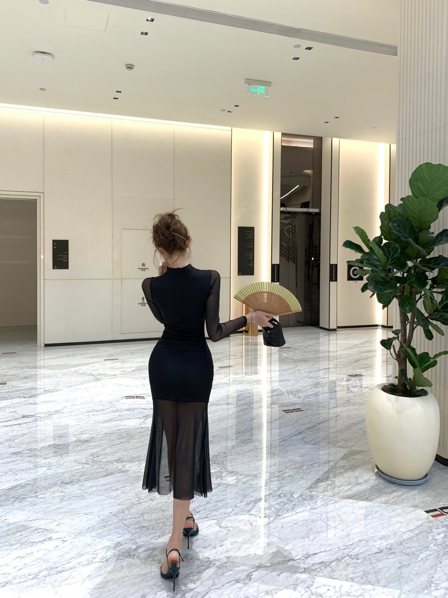 现代九罗 气质修身改良新中式旗袍连衣裙 Modern Jiuluo Elegant Slim-Fit Modified New Chinese Qipao Dress