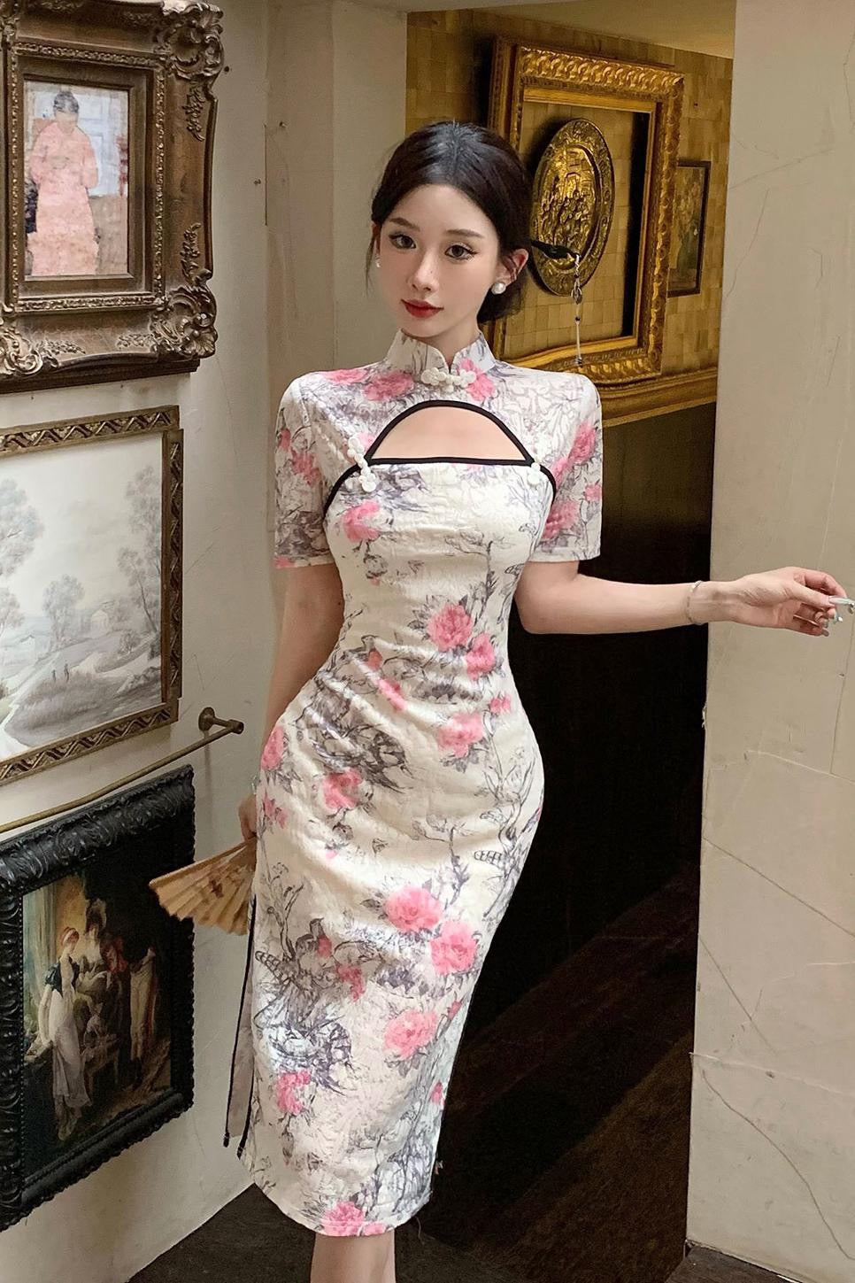 繁花似锦 新中式年轻款改良旗袍  Blooming Splendor New Chinese-Style Modern Modified Qipao
