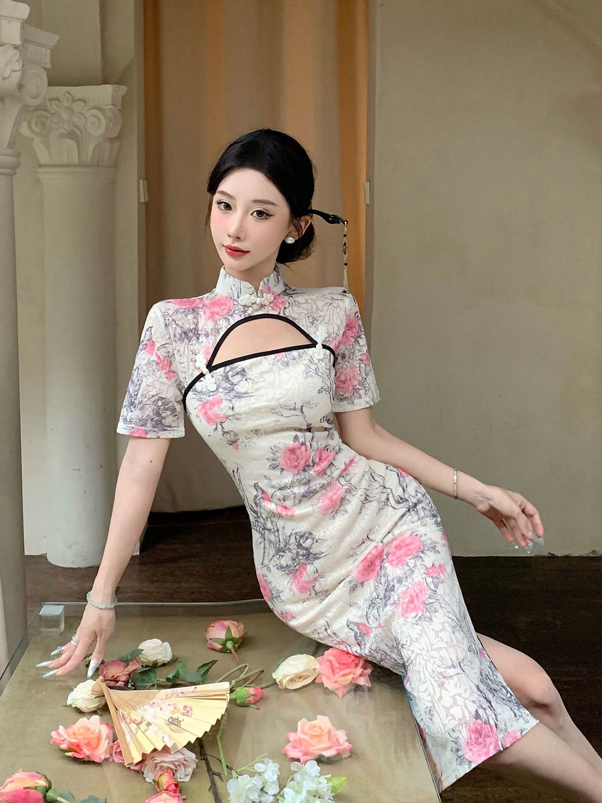 繁花似锦 新中式年轻款改良旗袍  Blooming Splendor New Chinese-Style Modern Modified Qipao