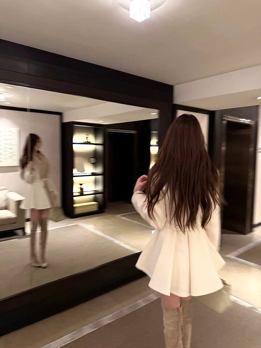 西棠佳人 小说女主感仿皮草收腰连衣裙大衣 Xitang Beauty Novel-Inspired Faux Fur Waist-Defined Dress Coat