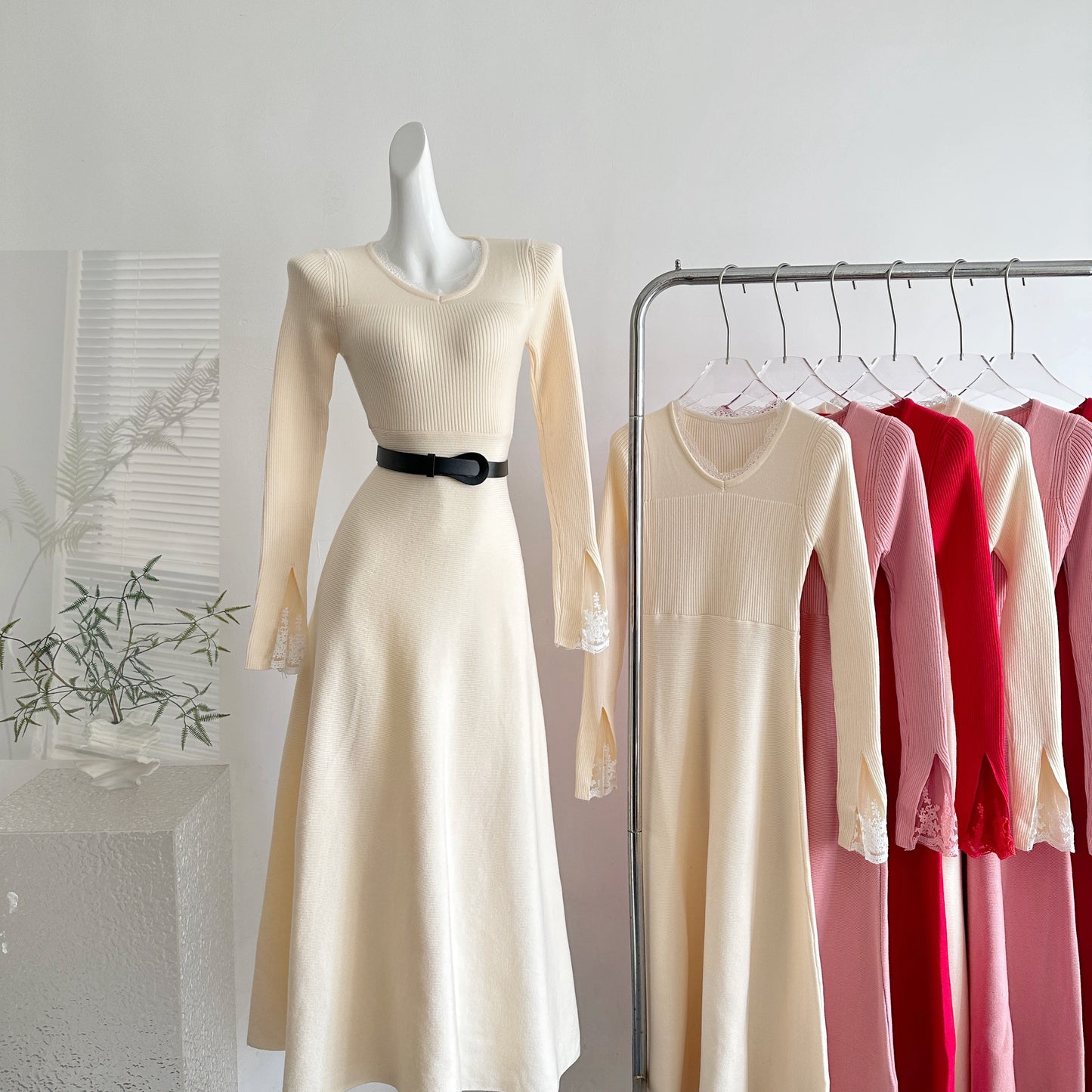 初遇爱神 三重工艺高克重立体毛衣连衣裙 First Encounter with Cupid Triple-Layer Heavyweight 3D Knit Sweater Dress