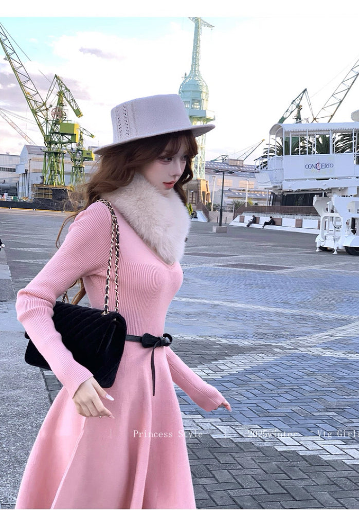 初遇爱神 三重工艺高克重立体毛衣连衣裙 First Encounter with Cupid Triple-Layer Heavyweight 3D Knit Sweater Dress