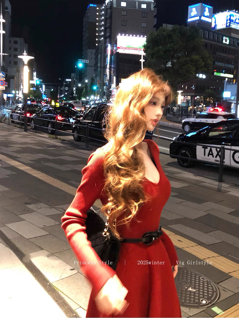 初遇爱神 三重工艺高克重立体毛衣连衣裙 First Encounter with Cupid Triple-Layer Heavyweight 3D Knit Sweater Dress