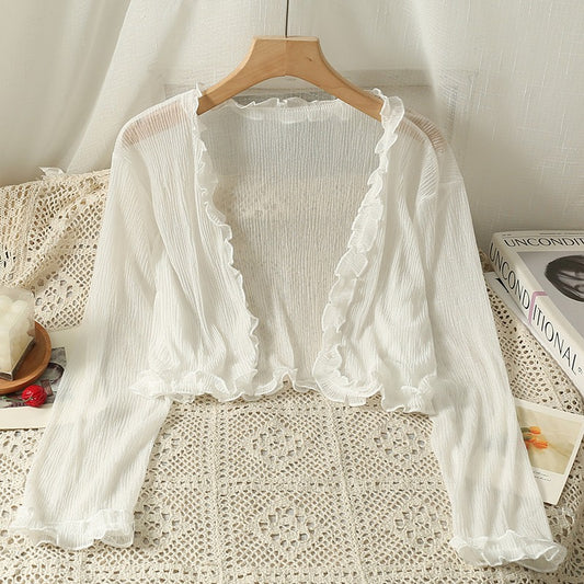 仙子防晒 外搭薄款超仙雪纺开衫 Fairy-Style Lightweight Chiffon Cardigan – Sheer Sun Protection Outerwear