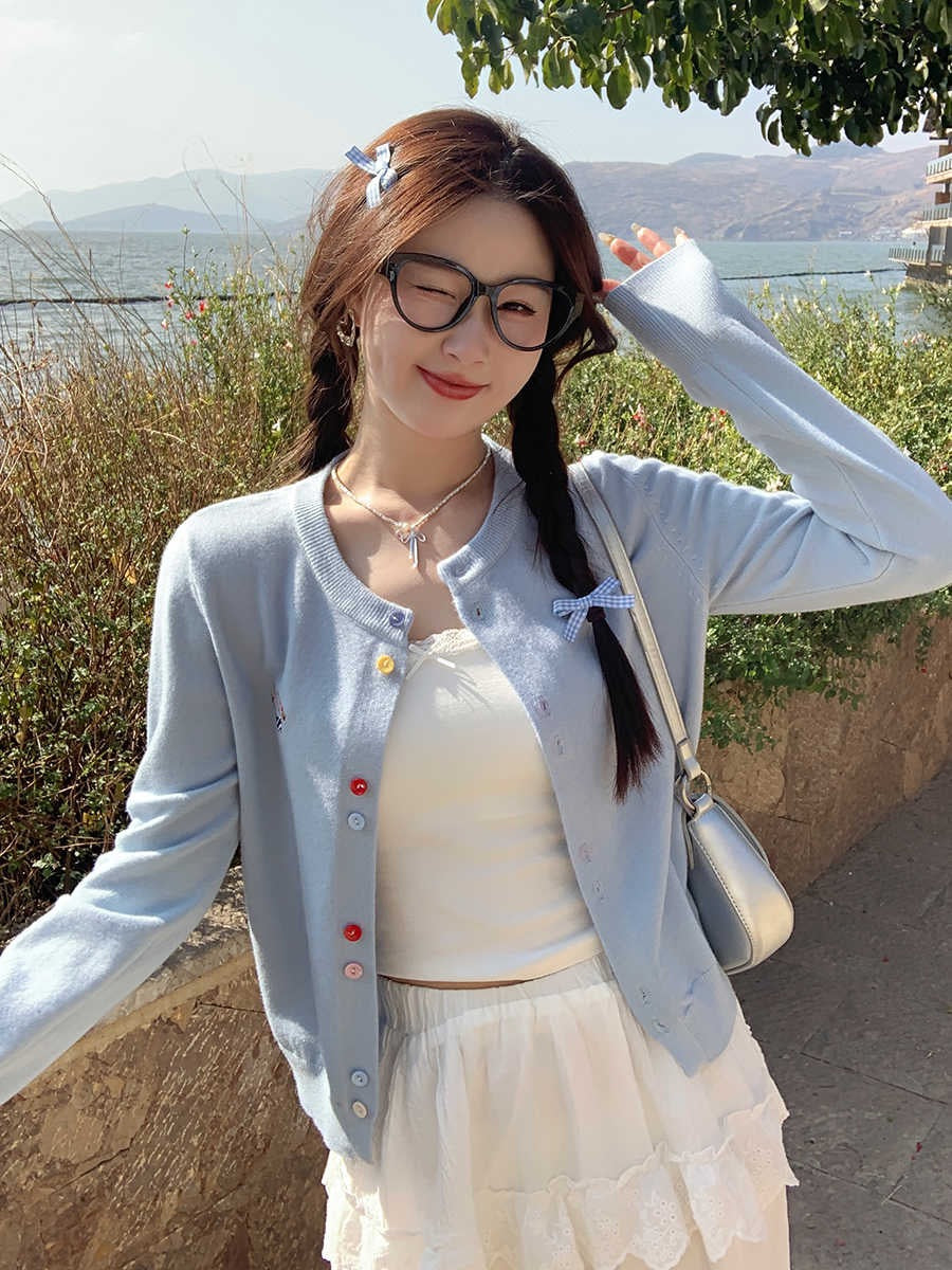 奶呼呼的她 针织吊带外搭毛衣开衫 Creamy Her – Knit Camisole with Matching Sweater Cardigan