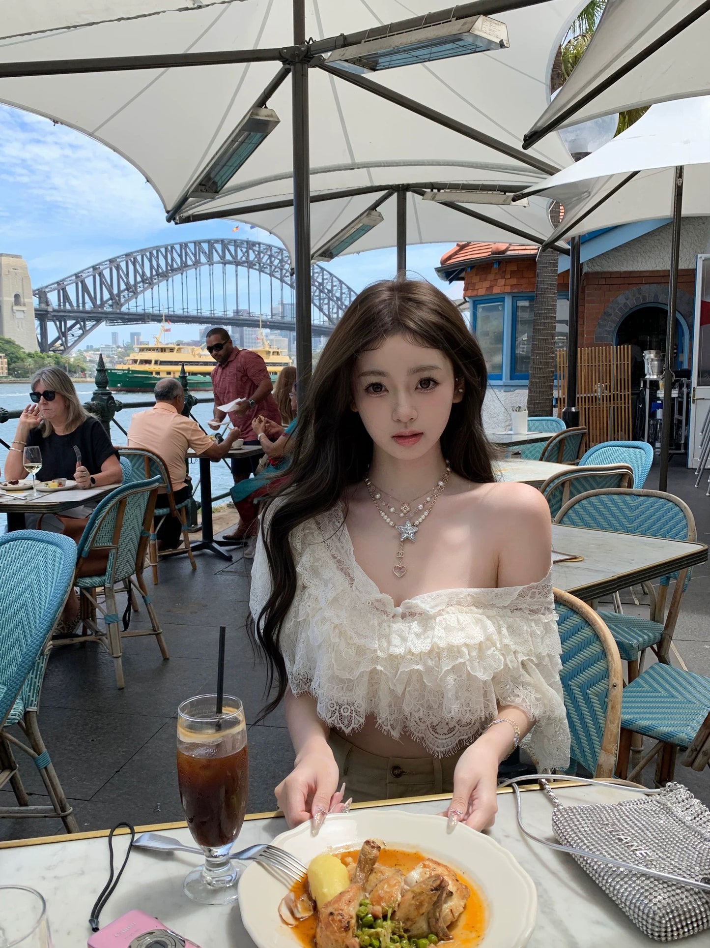 普罗旺斯夏日 甜美双色蕾丝叠加性感上衣 Provence Summer Sweet Two-Tone Lace Layered Sexy Top