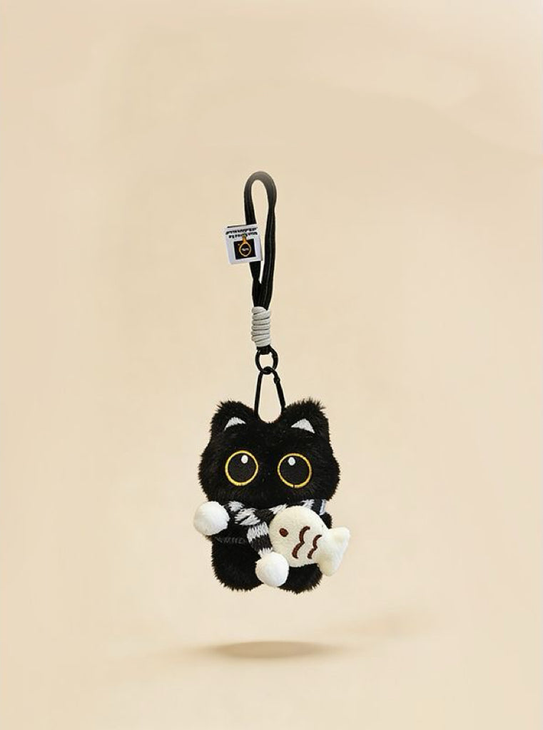 噗噗喵 可爱小黑猫毛绒包包挂件 Pupu Cat Adorable Black Cat Plush Bag Charm