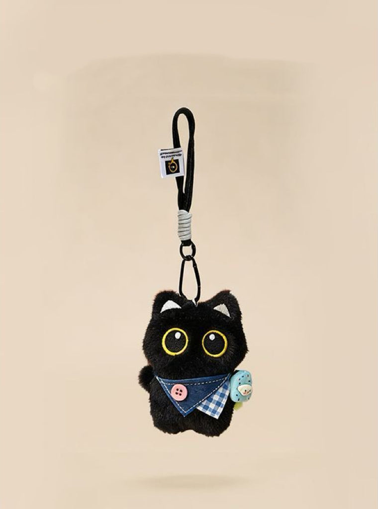 噗噗喵 可爱小黑猫毛绒包包挂件 Pupu Cat Adorable Black Cat Plush Bag Charm