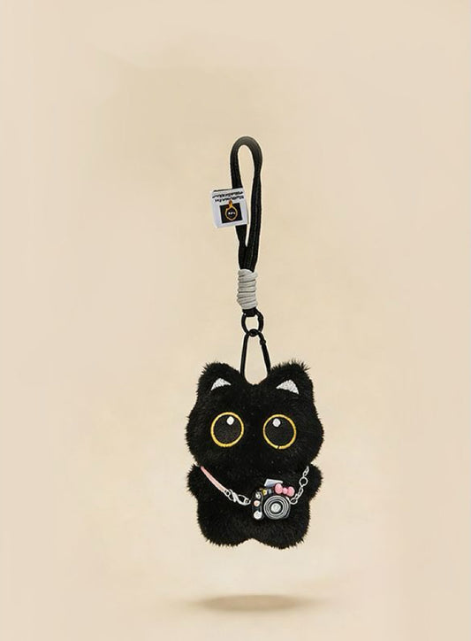 噗噗喵 可爱小黑猫毛绒包包挂件 Pupu Cat Adorable Black Cat Plush Bag Charm