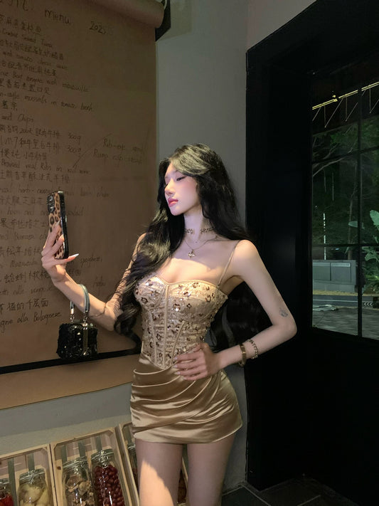 法贵公主 抹胸性感拼接宴会连衣裙 Princess de Luxe Strapless Sexy Panelled Evening Dress